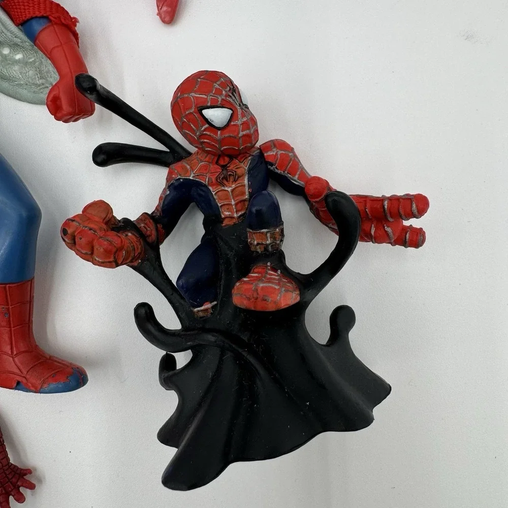 Marvel Spider-Man Action Figure Lot 8pc Set Large Figure Toy Car Web Wings